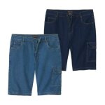 Lot de 2 bermudas cargo en jean lger