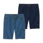 Lot de 2 bermudas cargo en jean l�ger