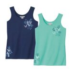 Lot de 2 débardeurs unis détail floral Lot de 2 débardeurs unis détail floral