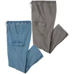 Lot de 2 jeans cargo top confort