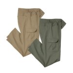 Lot de 2 pantalons 7 poches taille semi - �lastiqu�e