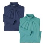 Lot de 2 sous - pulls col montant fronc