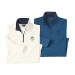 Lot de 2 sous - pulls coton col zipps