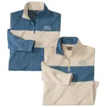 Lot de 2 sweats molleton bicolores�