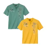Lot de 2 tee - shirts col boutonn�