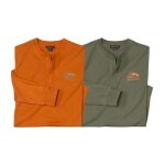 Lot de 2 tee - shirts col boutonn et indien