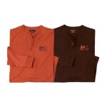 Lot de 2 tee - shirts col boutonn unis