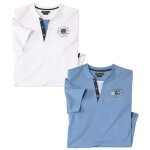 Lot de 2 tee - shirts col fantaisie oceanic island