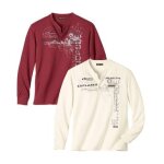 Lot de 2 tee - shirts col tunisien