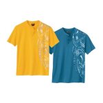 Lot de 2 tee - shirts col tunisien maori