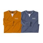 Lot de 2 tee - shirts manches longues col fantaisie