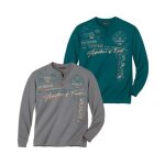 Lot de 2 tee - shirts manches longues  col tunisien