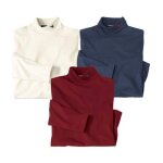 Lot de 3 sous - pulls col roul confort