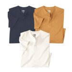 Lot de 3 tee - shirts col boutonn�s