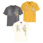 Lot de 3 tee - shirts col boutonn african track