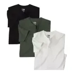 Lot de 3 tee - shirts col tunisien