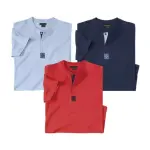 Lot de 3 tee - shirts col tunisien