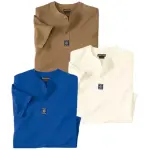 Lot de 3 tee - shirts col tunisien outdoor