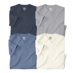 Lot de 4 tee - shirts mc col v unis