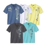 Lot de 5 tee - shirts col tunisien oceanic