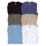 Lot de 6 tee - shirts mc col rond unis