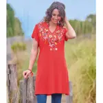 Maxi tee - shirt fantaisie col djellaba