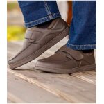 Mocassins croûte de cuir patte scratchée Mocassins croûte de cuir patte scratchée