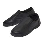 Mocassins �lastiqu�s en cro�te de cuir noire