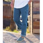 Pantalon détente cargo en jean : Pantalon détente cargo en jean :
