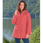 Parka mi - saison � capuche corail�