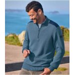 Pull camionneur en coton bleu