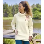 Pull polaire brod col tricot