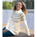 Pull tricot col roul motifs jacquard