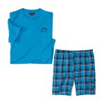 Pyjashort carreaux bleu