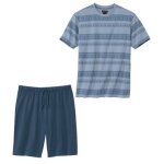 Pyjashort coton bicolore  micro - motifs