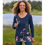 Tee - shirt col pressionn imprim floral