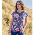 Tee - shirt  fleurs col fantaisie