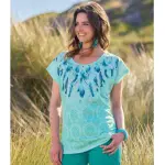 Tee - shirt fluide imprim plumes