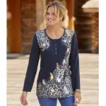 Tunique col pressionn� motifs animaliers