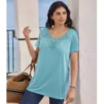 Tunique fluide col macram�