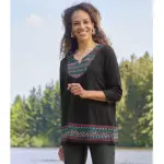 Tunique noire esprit folk