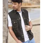 Veste denim sans manches