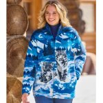 Veste polaire, imprim� panth�res des neiges�
