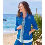 Veste en twill brode bleue