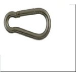 2 mousquetons pompier acier zingu� d. 5 mm l. 50 mm.