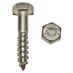 5 tirefonds t�te hexagonale inox a2 7x50mm