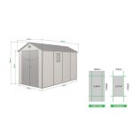 Abri de jardin en resine et acier galvanise - 6, 99 m2 - plancher inclus - beige et marron Abri de jardin en resine et acier galvanise - 6, 99 m2 - plancher inclus - beige et marron