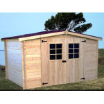 Abri madriers bois massif 28mm 9. 58m2