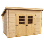 Abri madriers bois massif 3m toit 1 pente / 20mm / 6. 05m2 Abri madriers bois massif 3m toit 1 pente / 20mm / 6. 05m2
