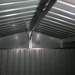 Abri mtal 11m woodtouch - acier galvanis - kit d'ancrage - aspect bois